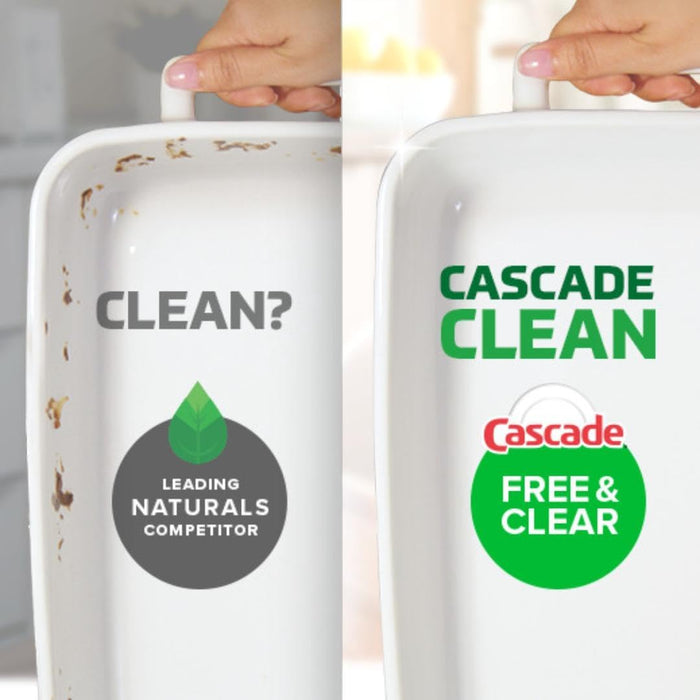 Cascade Free & Clear ActionPacs for Households with Kids, Safe Dye-Free Wash for Plates, Sippy Cups and Bowls