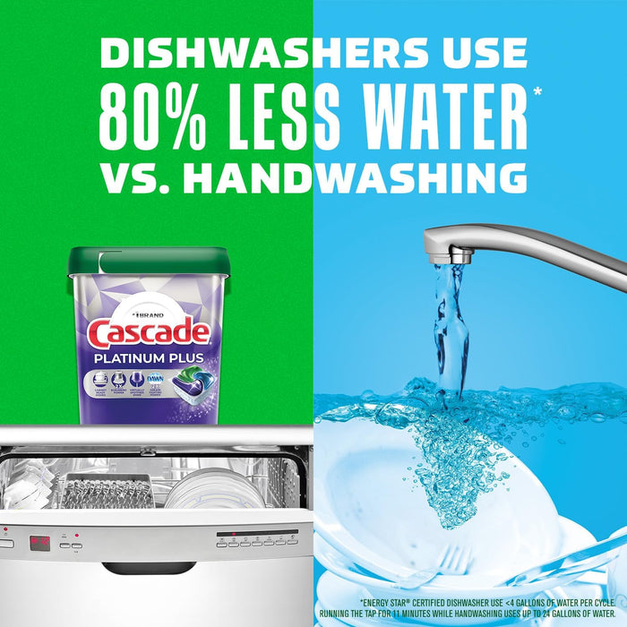 Cascade Platinum Dishwasher Pods for Households with Kids, Pre-Measured No-Mess Pods