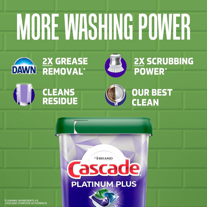 2x tough food scrubbing power versus cascade complete actionpacs