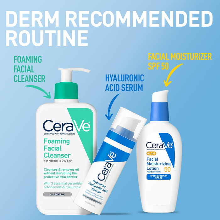 CeraVe AM Facial Lotion SPF 50 – Self-Care Essentials with Hyaluronic Acid & Barrier-Repair Ceramides