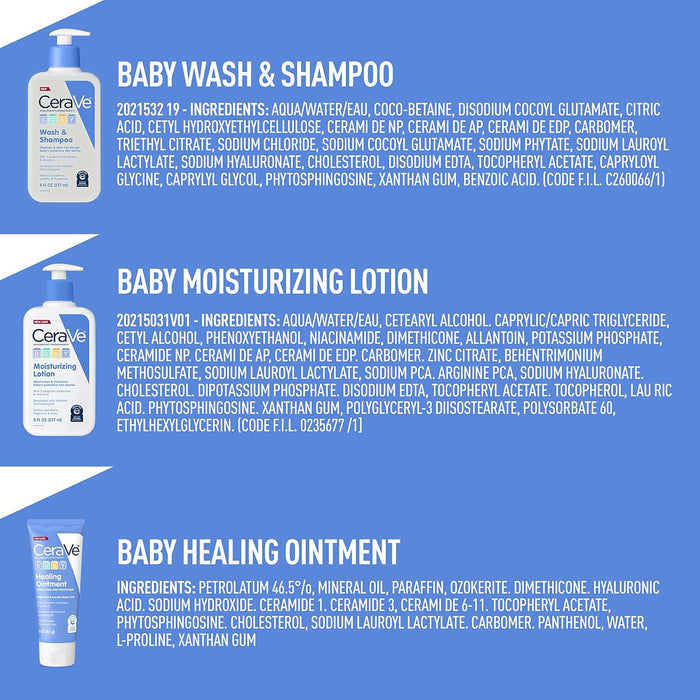 CeraVe Baby Care Bundle – 3-Step Bath Routine for Safe, Healthy Infant Skin at Home