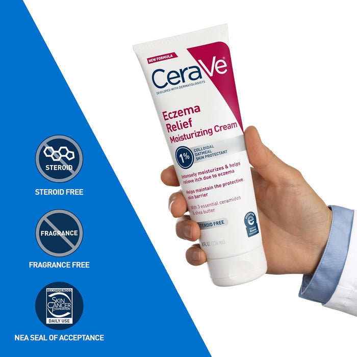 CeraVe Eczema Soothing Body Cream – Clean, Fragrance-Free Formula for Allergy-Prone Skin, Paraben & Dye Free
