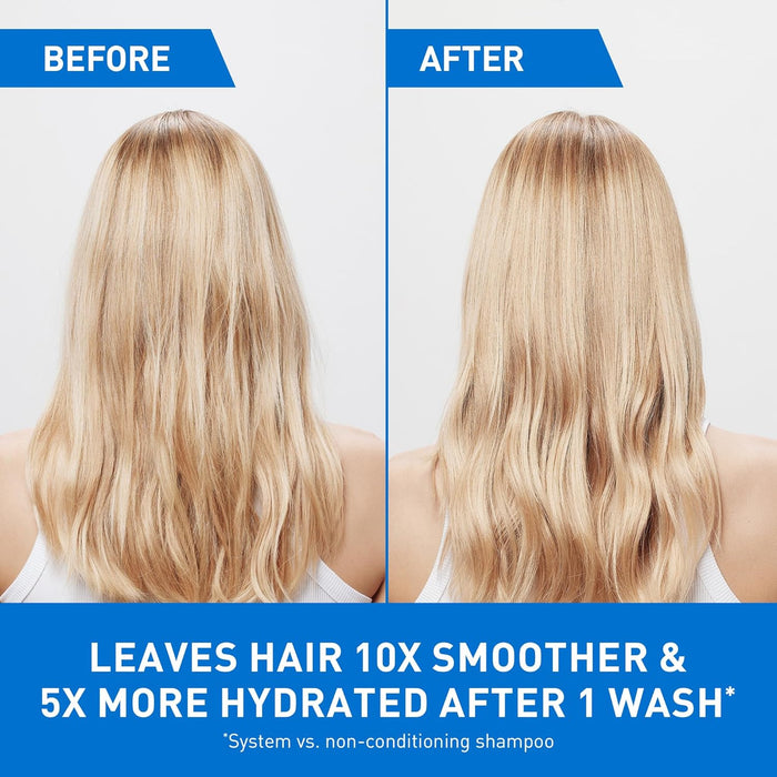 effective buildup removal with 10x smoother and 5x more hydrated hair in one wash (consumer test)