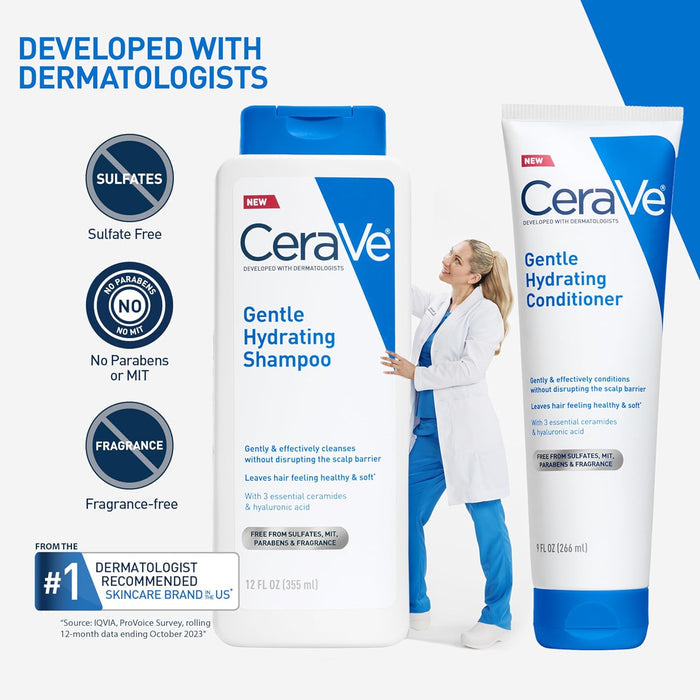 CeraVe Hydrating Shampoo – Intentional Bathroom Essential, Neutral Label and Fragrance-Free Clean Care
