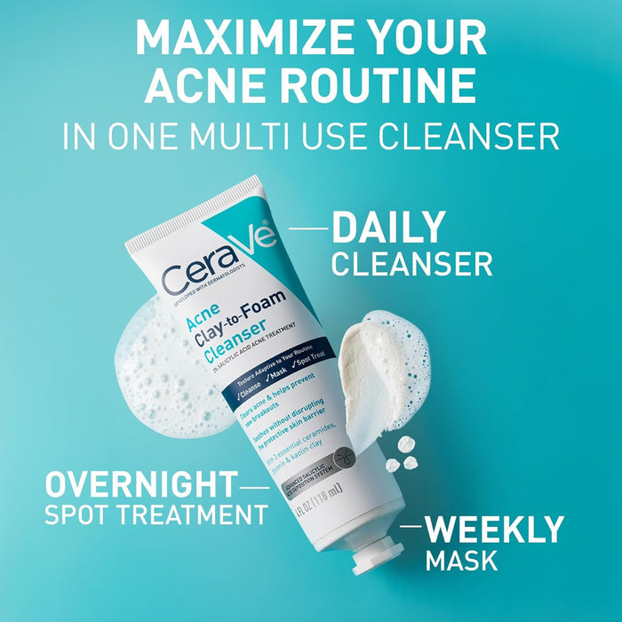 kaolin clay base that transforms into a foaming cleanser upon water contact