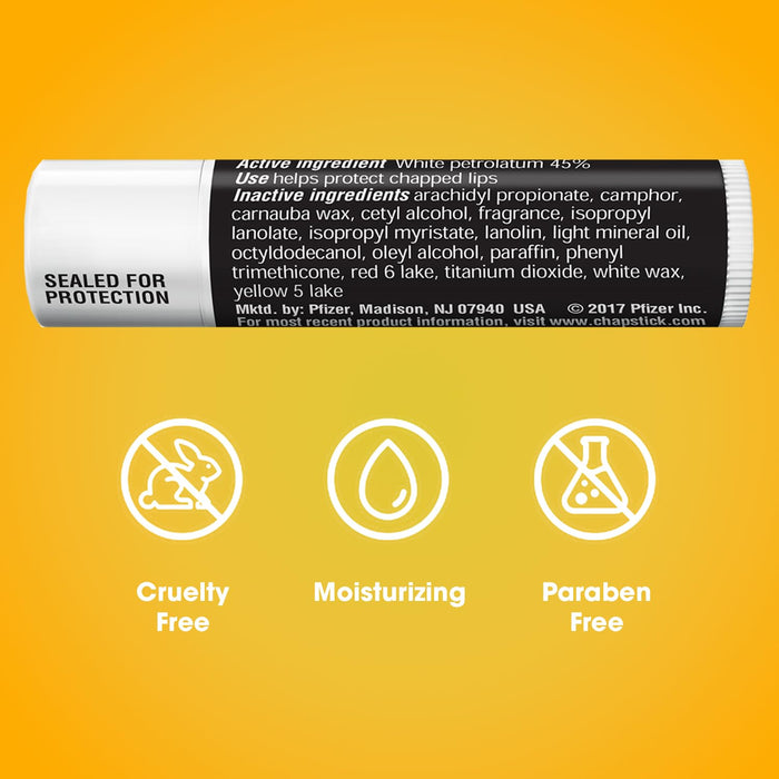ChapStick Classic Original Lip Balm 12-Count – Paraben-Free Clean Beauty Wellness Staple