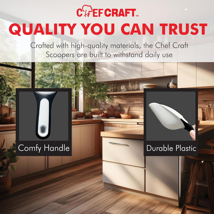 Chef Craft Select 1 Cup Scoop – Time-Saving Dry Goods Measure for Home Office Pantries