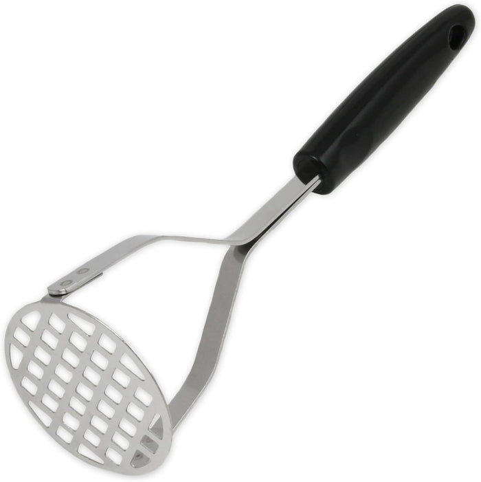 durable stainless steel mashing head that resists rust and corrosion