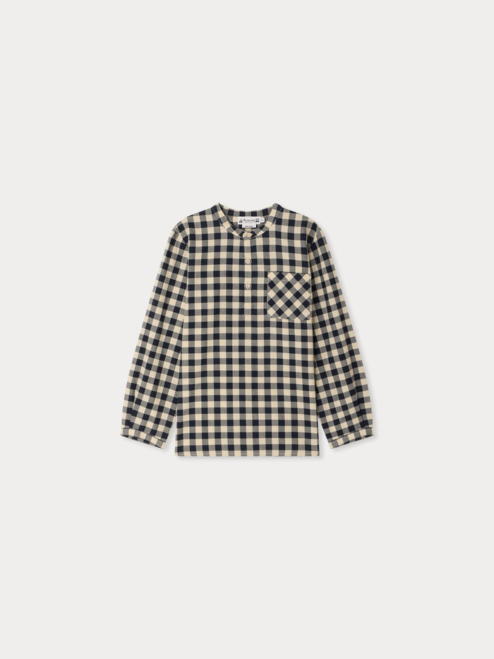 Chemise Artiste col officier à carreaux