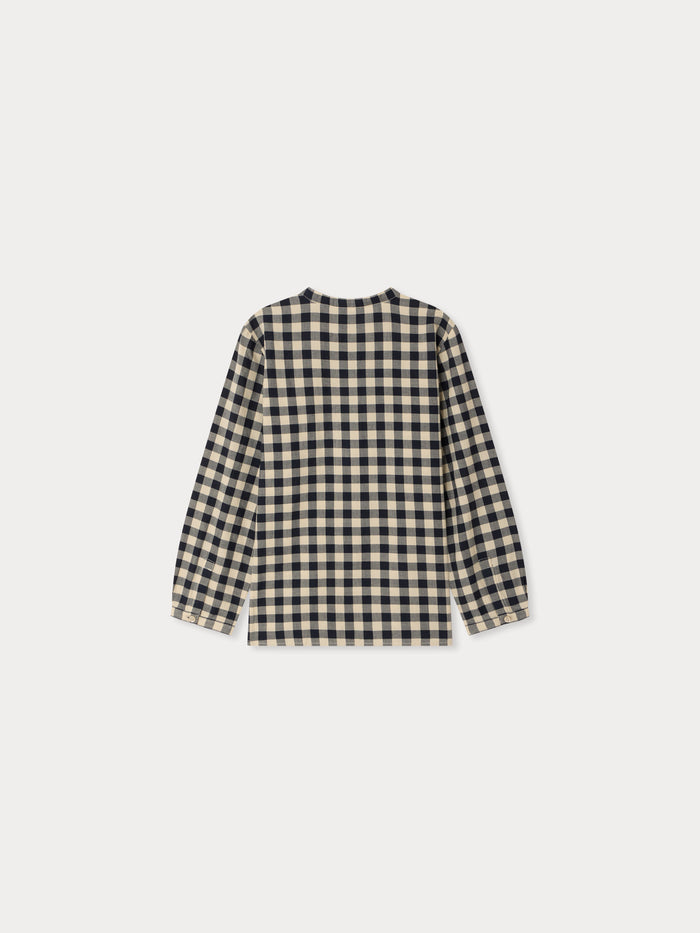 Chemise Artiste col officier à carreaux
