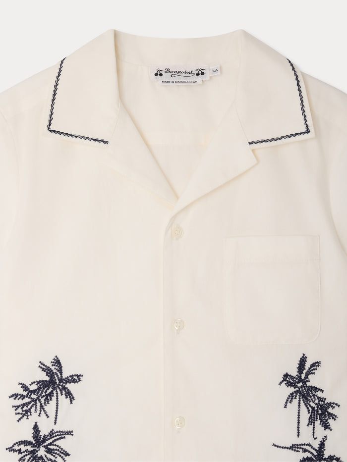 Chemise Steve brodée en popeline de coton biologique