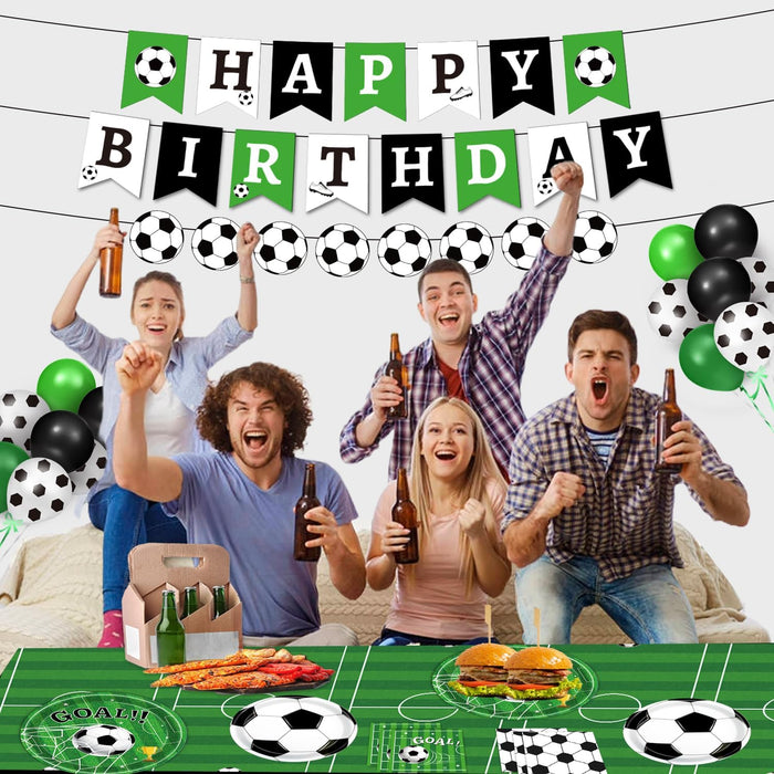 Child-Safe Soccer Theme Party Pack – 170-Piece Disposable Tableware Set for Family Celebrations