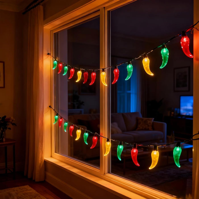 Chili Lights Co. Chili String Lights – Fun Valentine's Day Gift for Couples, Year Round Patio and Home Decor