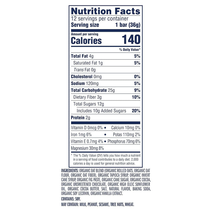 4g total fat per serving with energizing organic whole grain oats