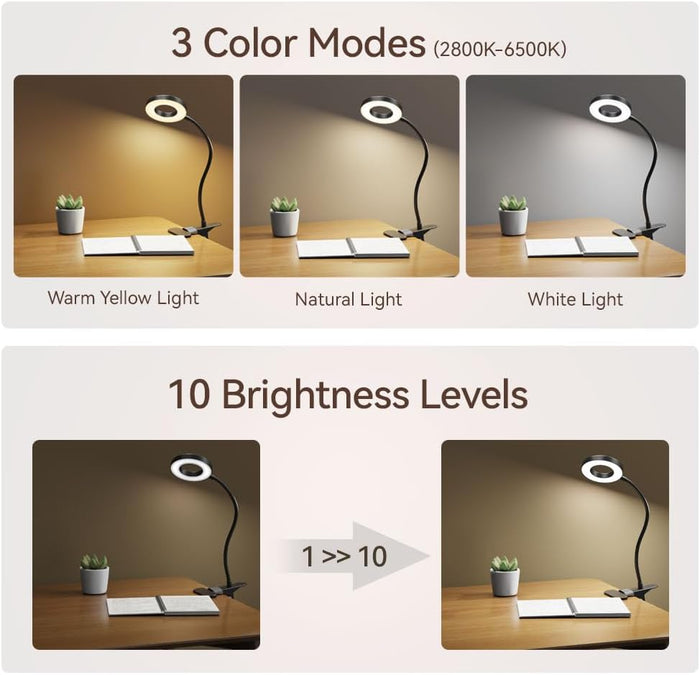 3 color temperature modes × 10 brightness levels (30 total settings)