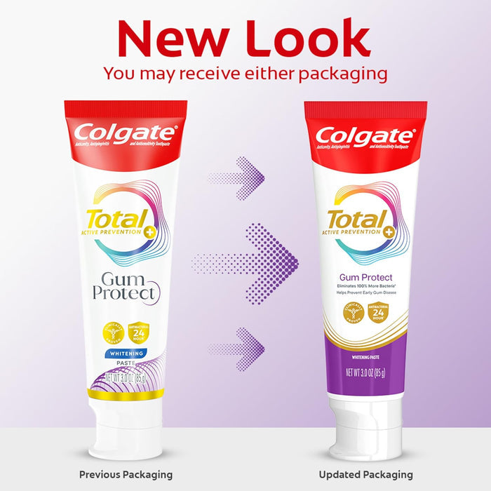 antibacterial action eliminating 100% more plaque bacteria vs. non-antibacterial fluoride toothpaste