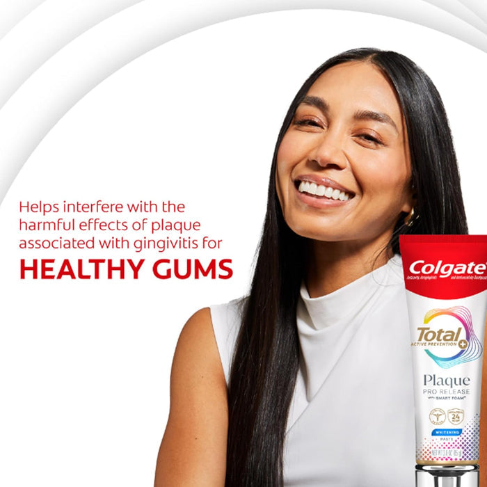 2x less plaque buildup vs. regular fluoride toothpaste with twice-daily brushing over 6 months