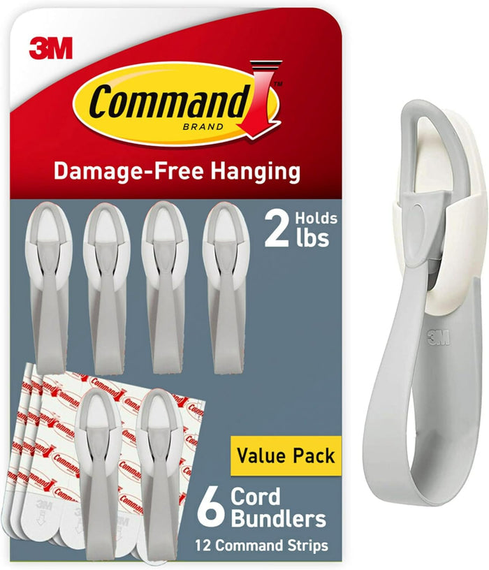 six cord bundlers and twelve medium command adhesive strips included