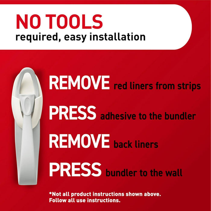 Command Cord Bundlers – Home Office Cable Organizer for Desk and Monitor Setup, Tool-Free Adhesive Clips