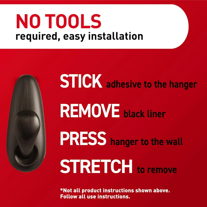 Command Oil Rubbed Bronze Hooks for Clean Entryway Storage, Simple Adhesive Wall Hooks