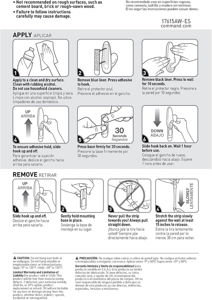 Command Outdoor Refill Strips – Clutter-Free Outdoor Hook Replacements with Clean Removal