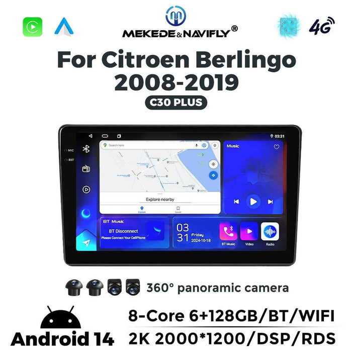 Compatible with Citro?n Berlingo 2008-2019 Android large screen central control car navigation radio screen