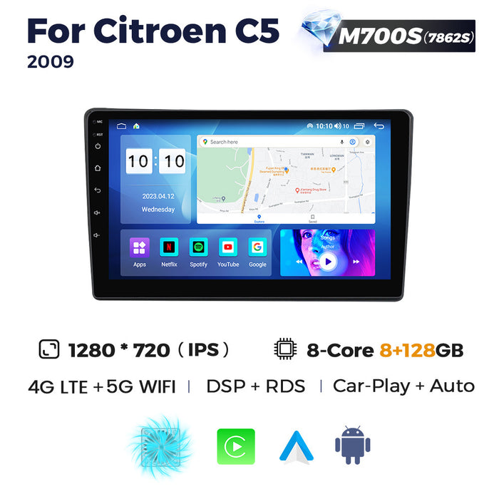 Compatible with Citro?n C5 2009-2017 Android Large-Screen Central Control Navigation Radio 8+256GB