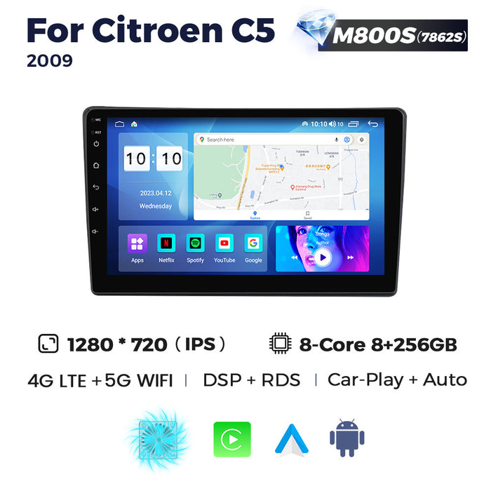 Compatible with Citro?n C5 2009-2017 Android Large-Screen Central Control Navigation Radio 8+256GB