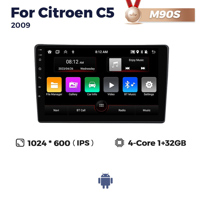 Compatible with Citro?n C5 2009-2017 Android Large-Screen Central Control Navigation Radio 8+256GB