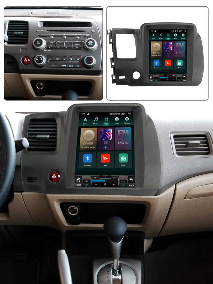 Compatible with Honda Civic Civic 04-09 modified 7862 vertical Android large screen central control in-car navigation
