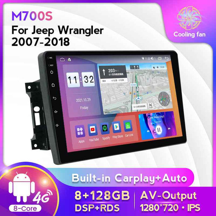 Compatible with Jeep Wrangler 16-18 models Android large screen central control in-car navigation screen, 128GB