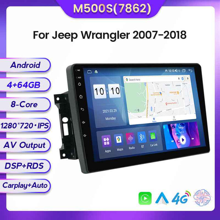Compatible with Jeep Wrangler 16-18 models Android large screen central control in-car navigation screen, 128GB