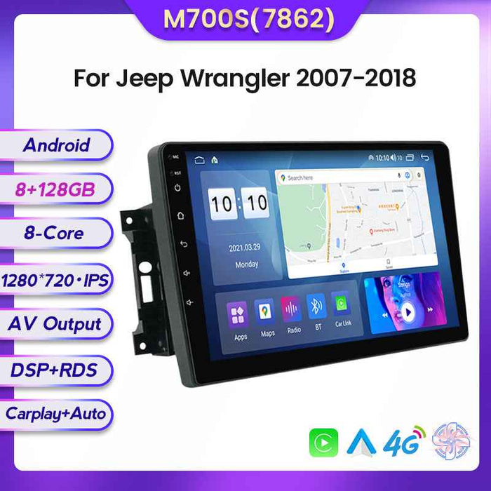 Compatible with Jeep Wrangler 16-18 models Android large screen central control in-car navigation screen, 128GB