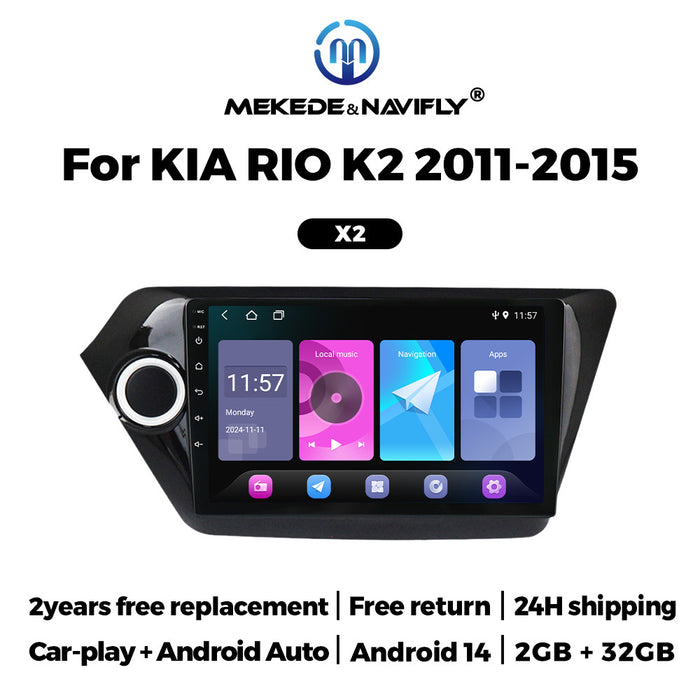 Compatible with Kia Rio K2 2011-2015 Android in-car GPS navigation MP5 Bluetooth player CarPlay