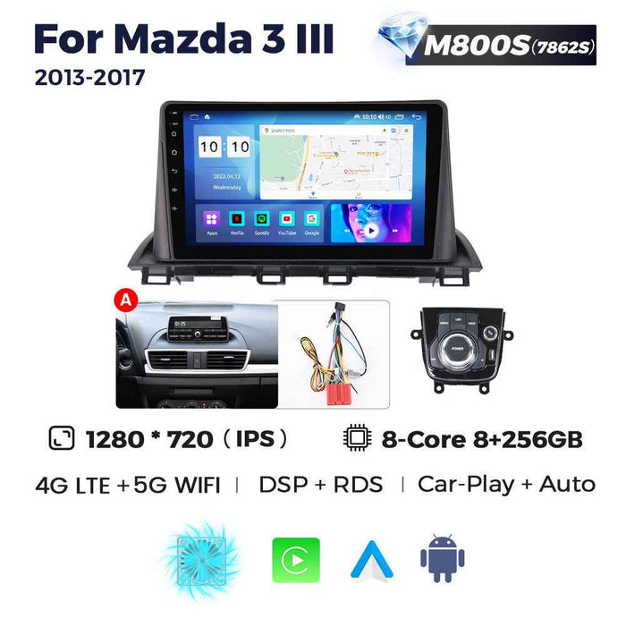 Compatible with Mazda 3 2013-2017 Android Large-Screen Central Control Navigation Radio 8+256G