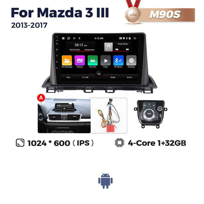 Compatible with Mazda 3 2013-2017 Android Large-Screen Central Control Navigation Radio 8+256G