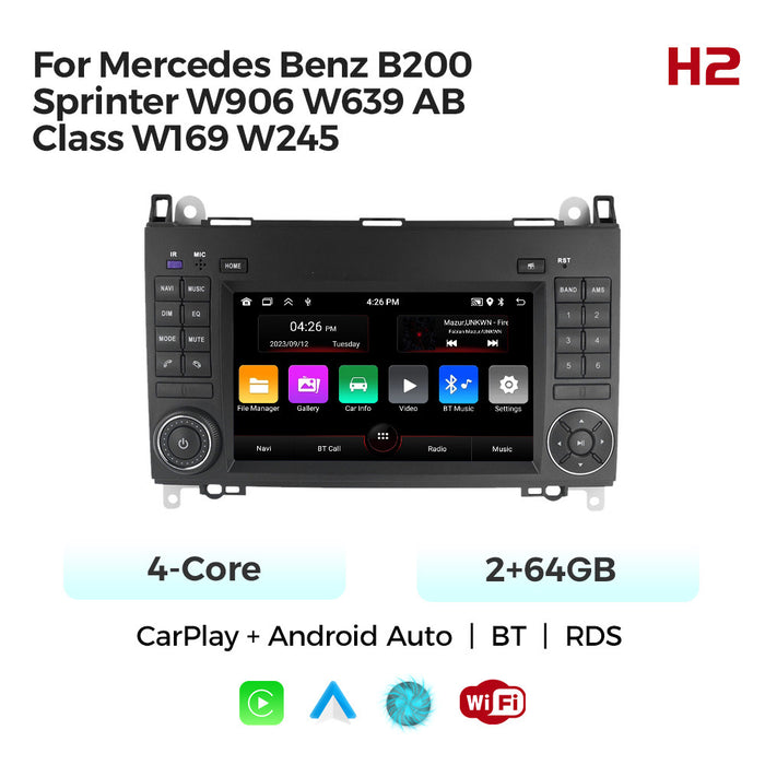 Compatible with Mercedes-Benz B200 Sprinter W639 Android large screen central control navigation radio button dedicated device