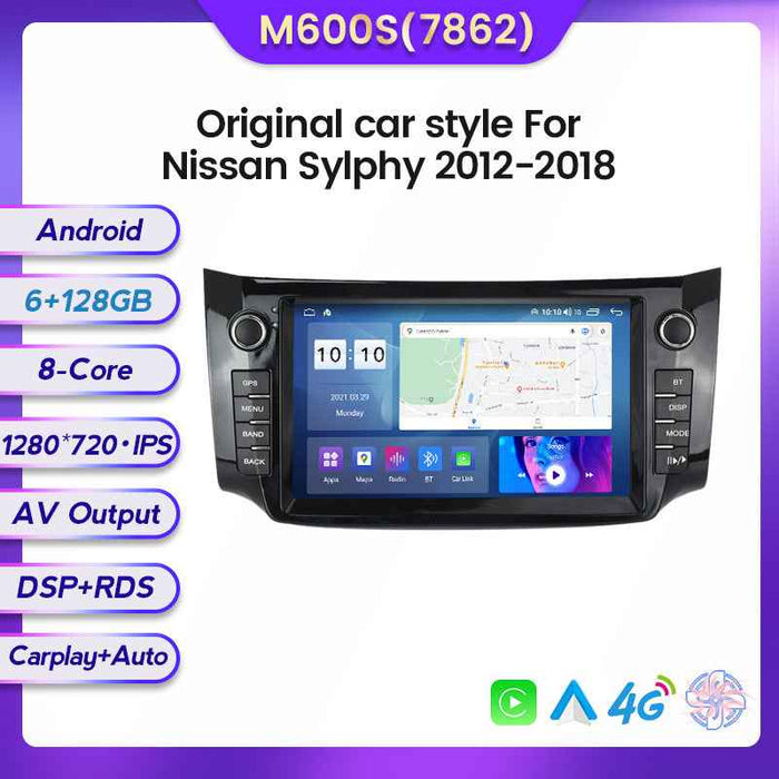 Compatible with Nissan Sylphy 12-18 models modified with a 128GB Android large-screen central control in-car navigation screen