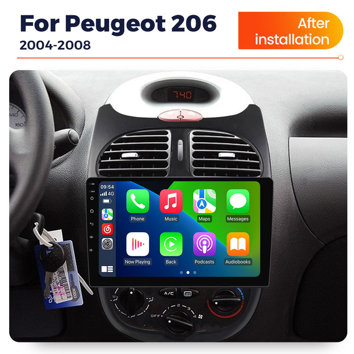 Compatible with Peugeot 206 2004-2008 Android Large-Screen Central Control Navigation Radio 8+256G