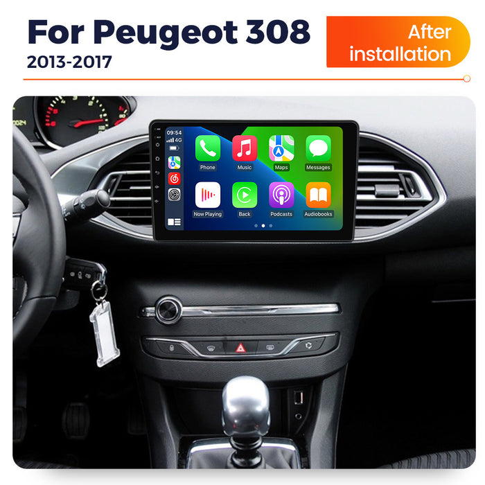 Compatible with Peugeot 308 2013-2017 Android Large-Screen Central Control Navigation Radio 8+256G