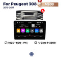 Compatible with Peugeot 308 2013-2017 Android Large-Screen Central Control Navigation Radio 8+256G