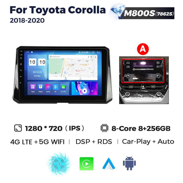 Compatible with Toyota Corolla 2018-2020 Android large-screen central navigation radio 8+256G