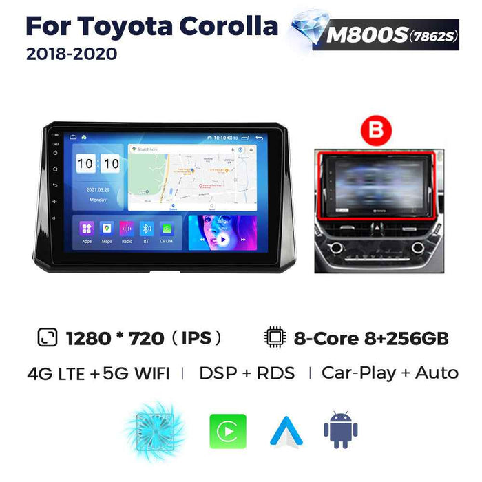 Compatible with Toyota Corolla 2018-2020 Android large-screen central navigation radio 8+256G