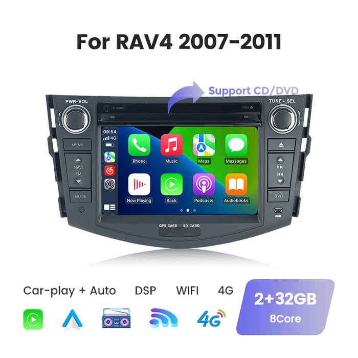 Compatible with Toyota RAV4 07-11 models with DVD and large Android screen, central control navigation, Bluetooth CarPlay
