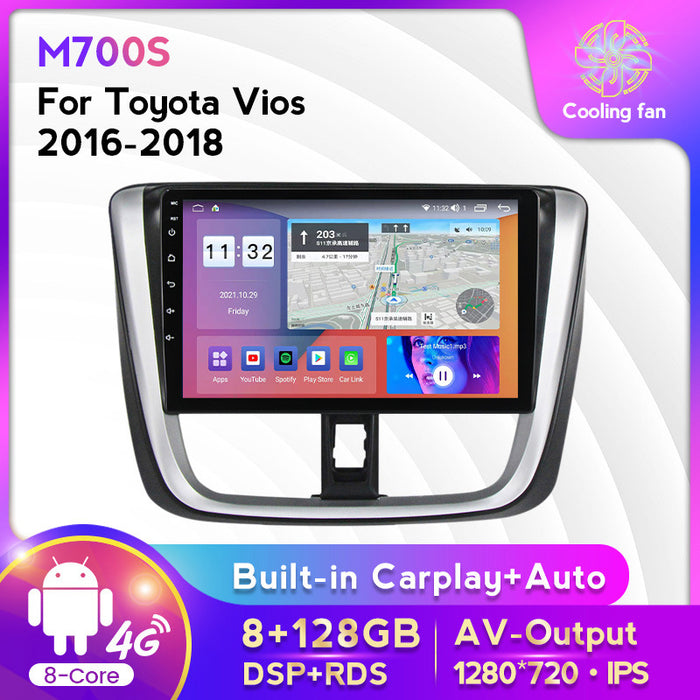 Compatible with Toyota Vios 16-18 models, modified Android large screen central control in-car navigation screen 8+128GB