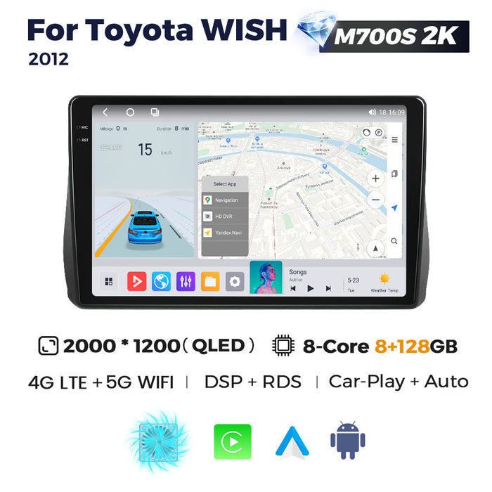 Compatible with Toyota Wish 2012-2016 Android Large-Screen Central Control Navigation Radio Bluetooth CarPlay