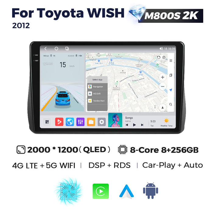 Compatible with Toyota Wish 2012-2016 Android Large-Screen Central Control Navigation Radio Bluetooth CarPlay