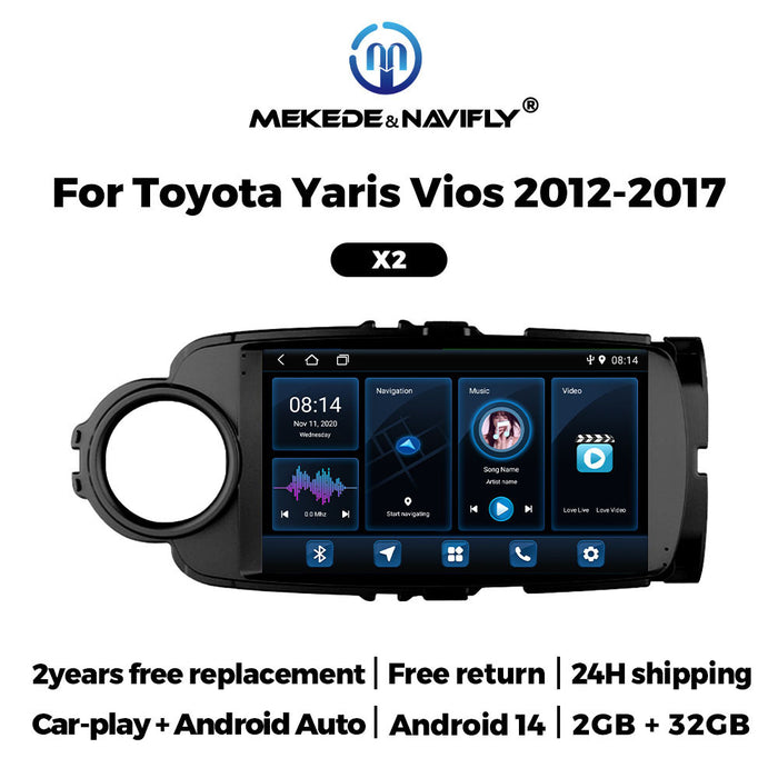 Compatible with Toyota Yaris Vios 2012-2017 Android in-car GPS navigation in-car MP5 Bluetooth player