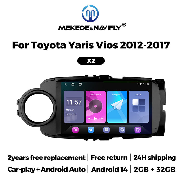 Compatible with Toyota Yaris Vios 2012-2017 Android in-car GPS navigation in-car MP5 Bluetooth player