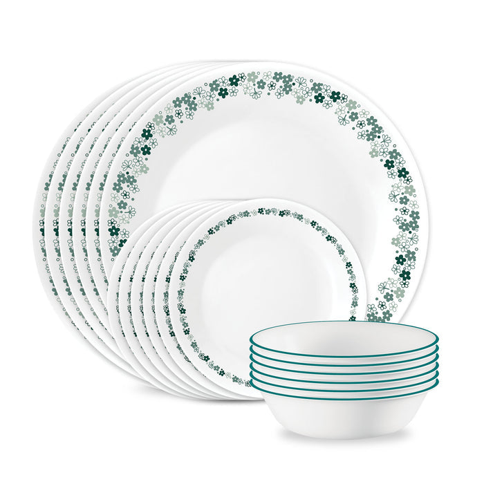 Corelle® Spring Blossom Green II 18-piece Dinnerware Set, Service for 6